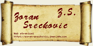 Zoran Srećković vizit kartica
